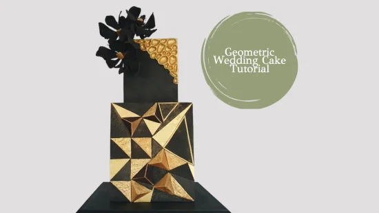 GEOMETRIC BLACK & GOLD WEDDING CAKE TUTORIAL