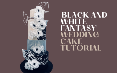 BLACK AND WHITE FANTASY WEDDING CAKE TUTORIAL