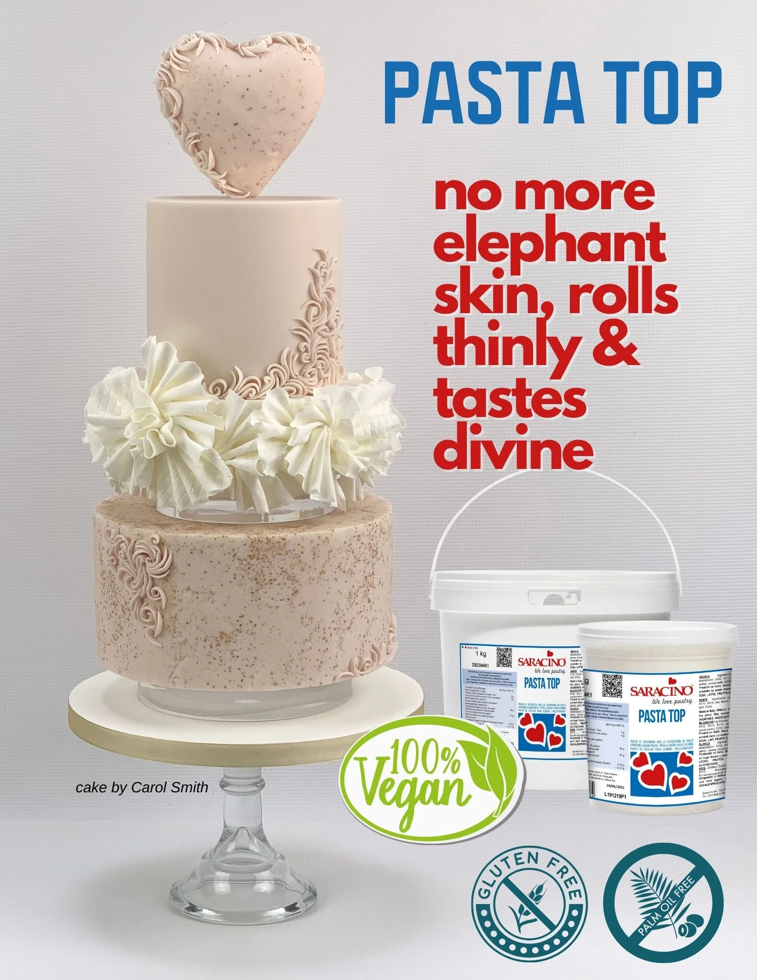 SARACINO PASTE TIOP SUGARPASTE FOR CAKE COVERING NEW COLOURS