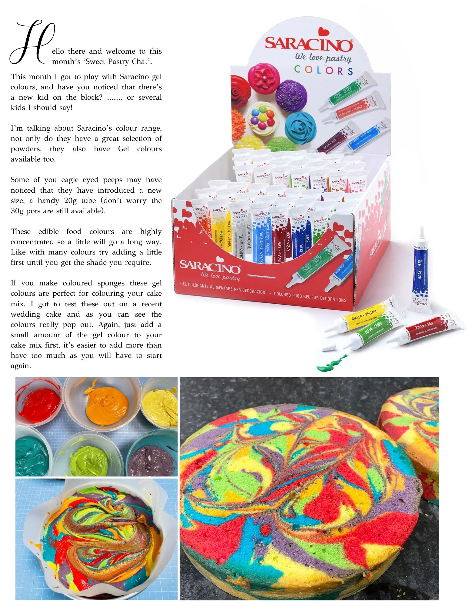 saracino food gel colours
