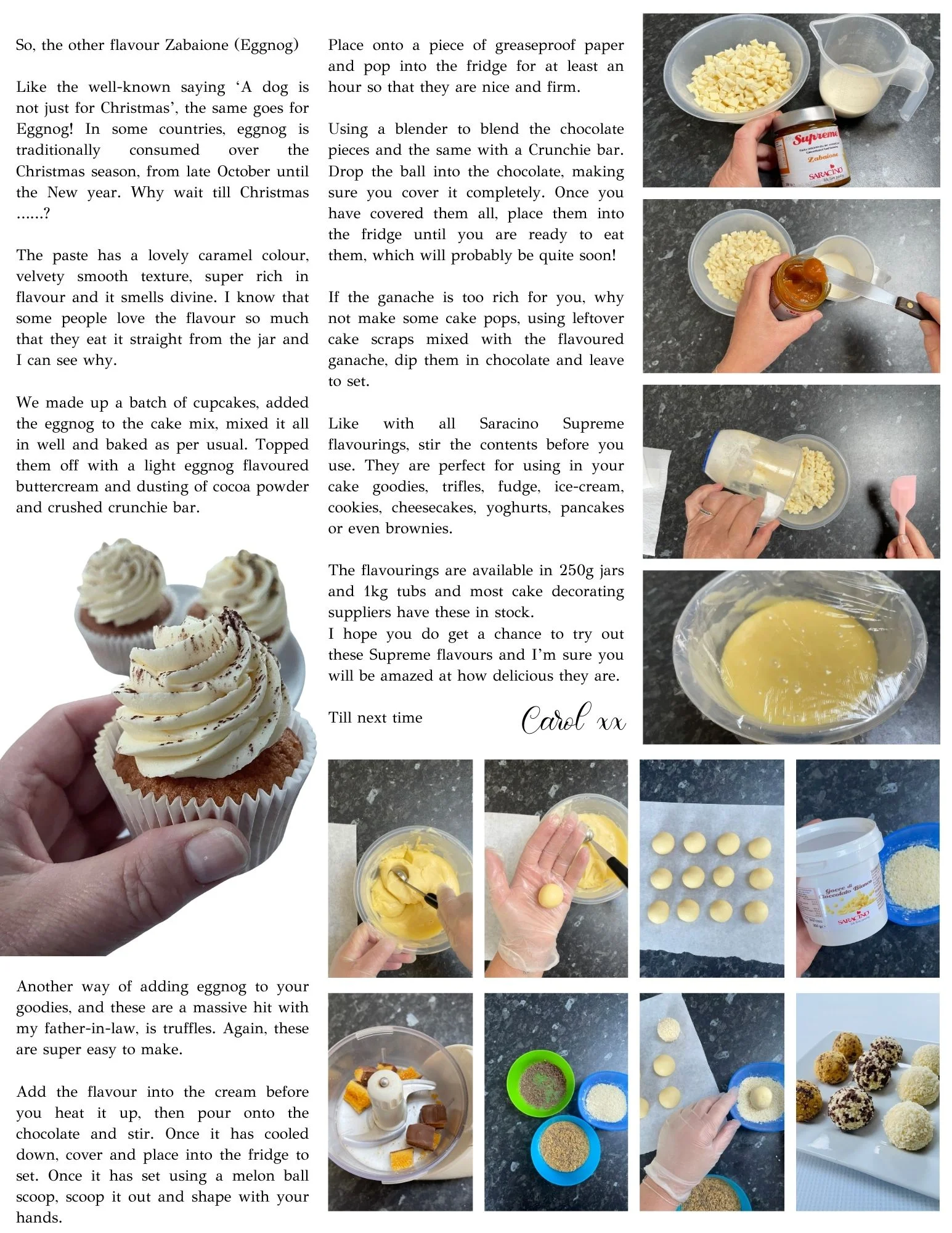 saracino food flavourings cake decorating coconut eggnog zabaione