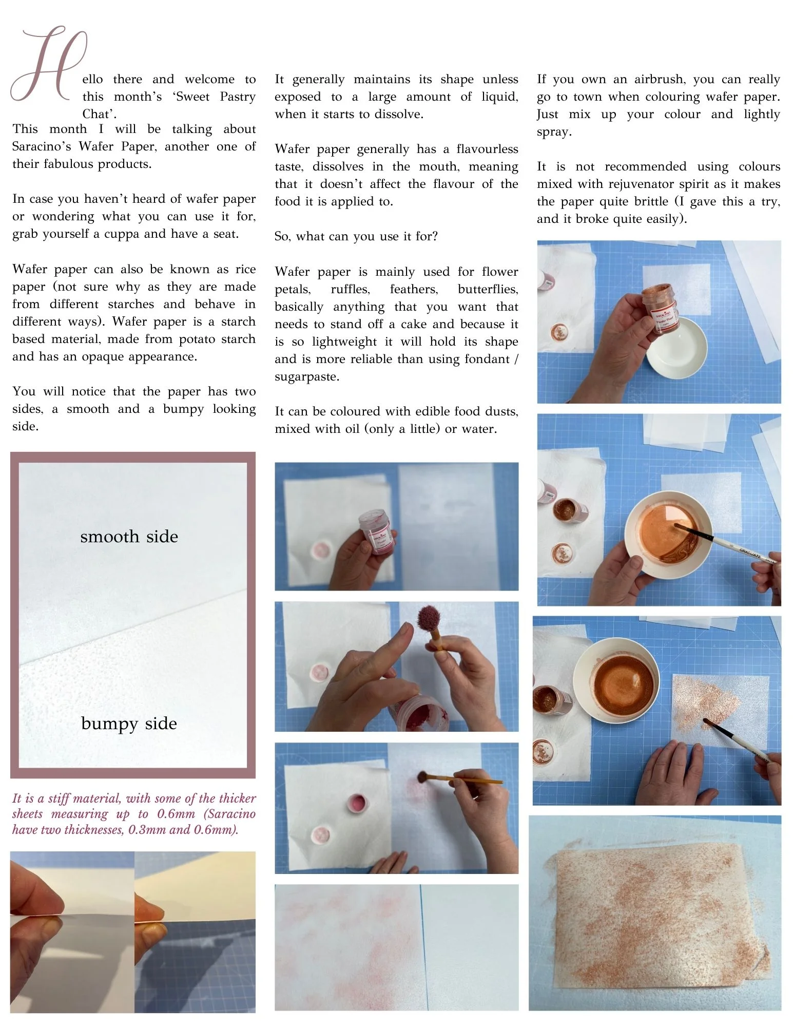 saracino wafer paper cake decorating