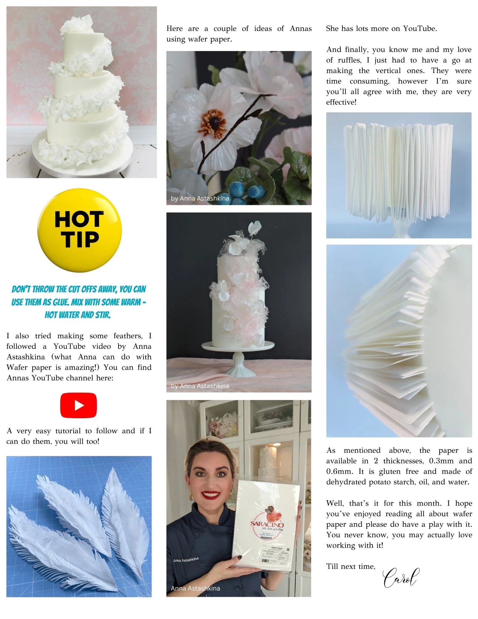 saracino wafer paper cake decorating