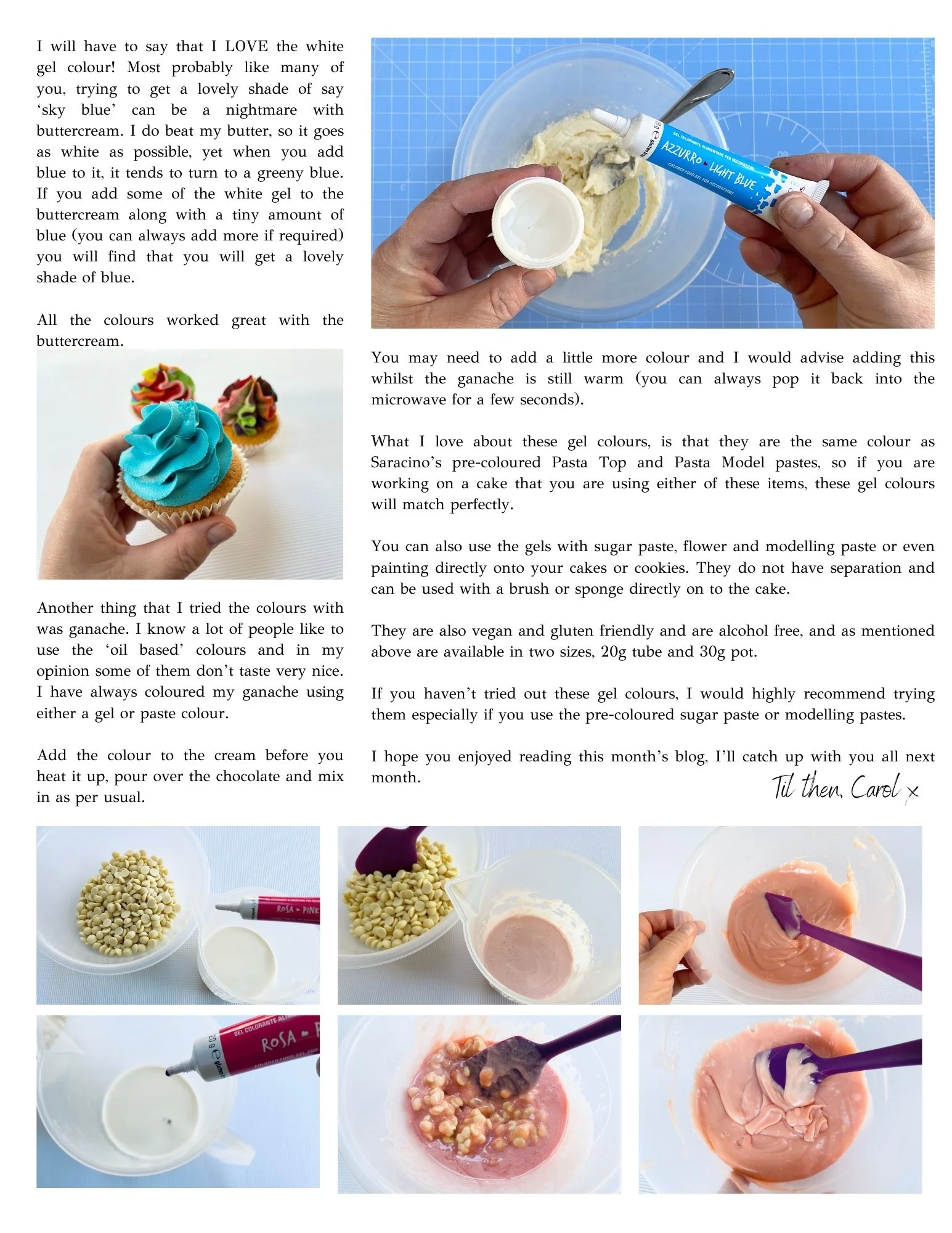 saracino food gel colours