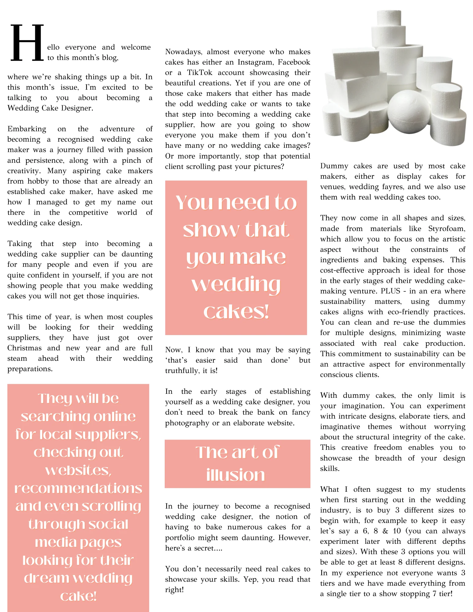 how to become a successful wedding cake designer blog